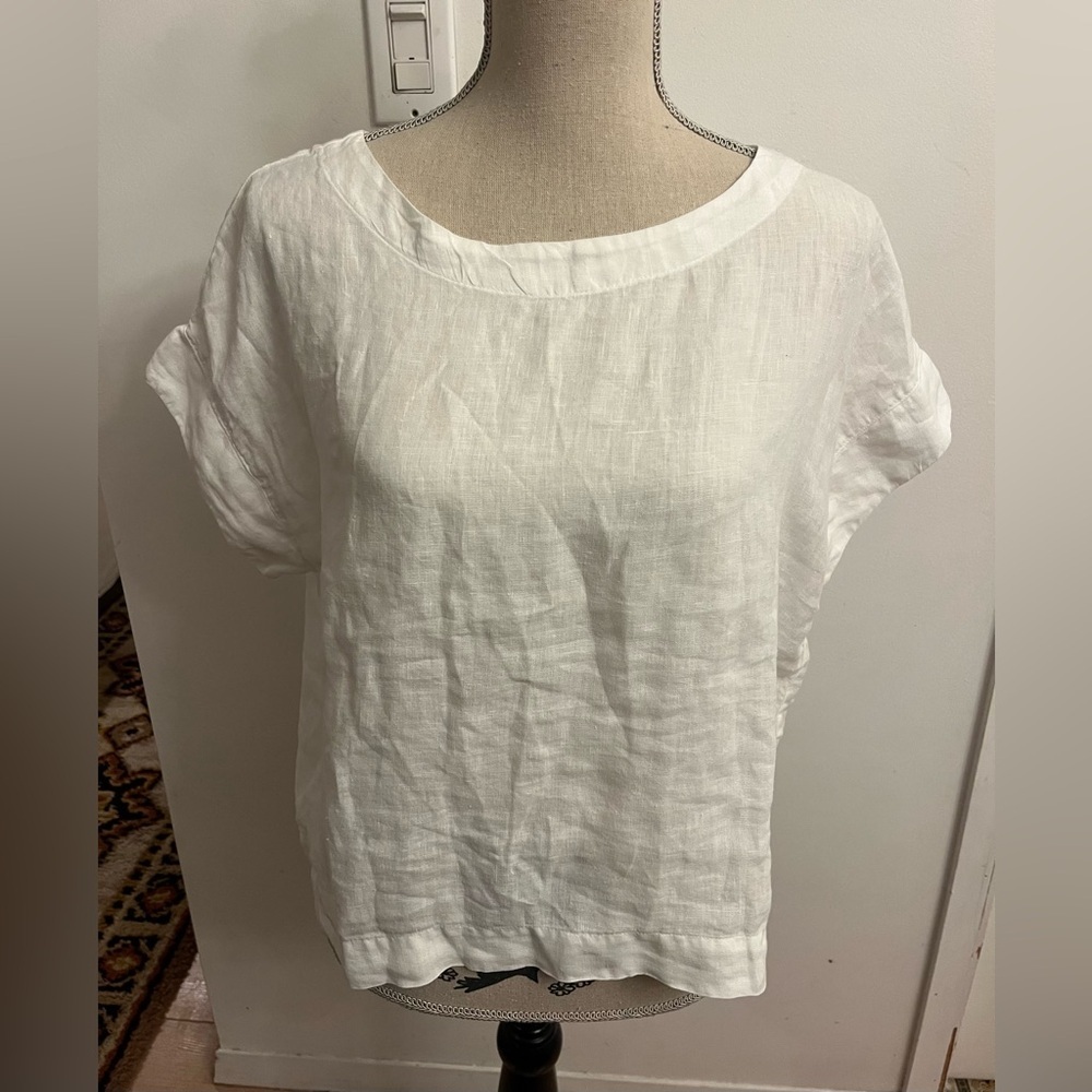 CUT LOOSE-Linen Summer Top White XS